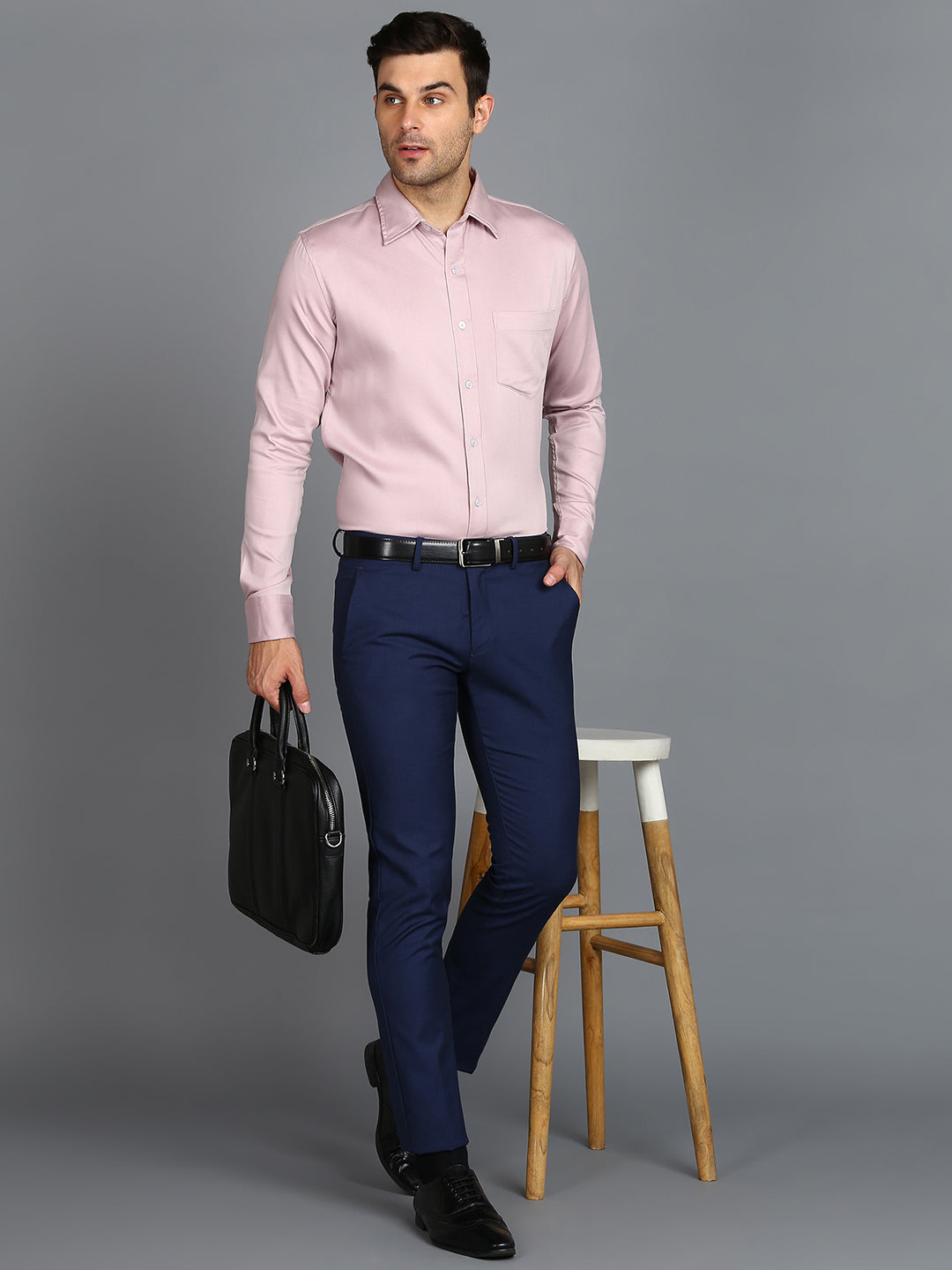 Solid Mauve Pink Slim Fit Shirt