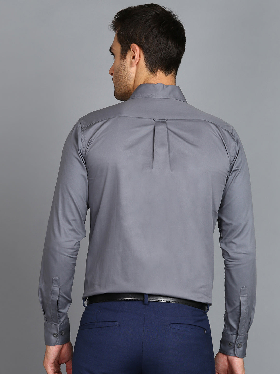 Solid Grey Slim Fit Shirt