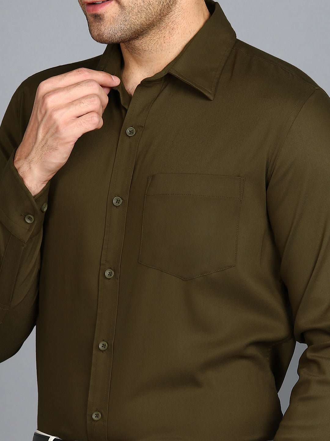 Olive Slim Fit Shirt