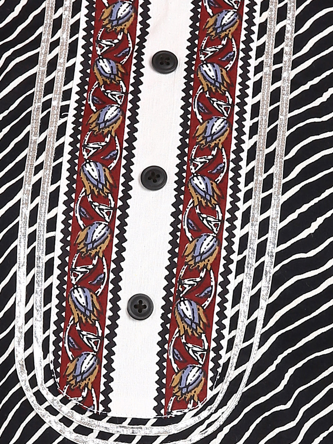 Black leheriya Printed Kurta