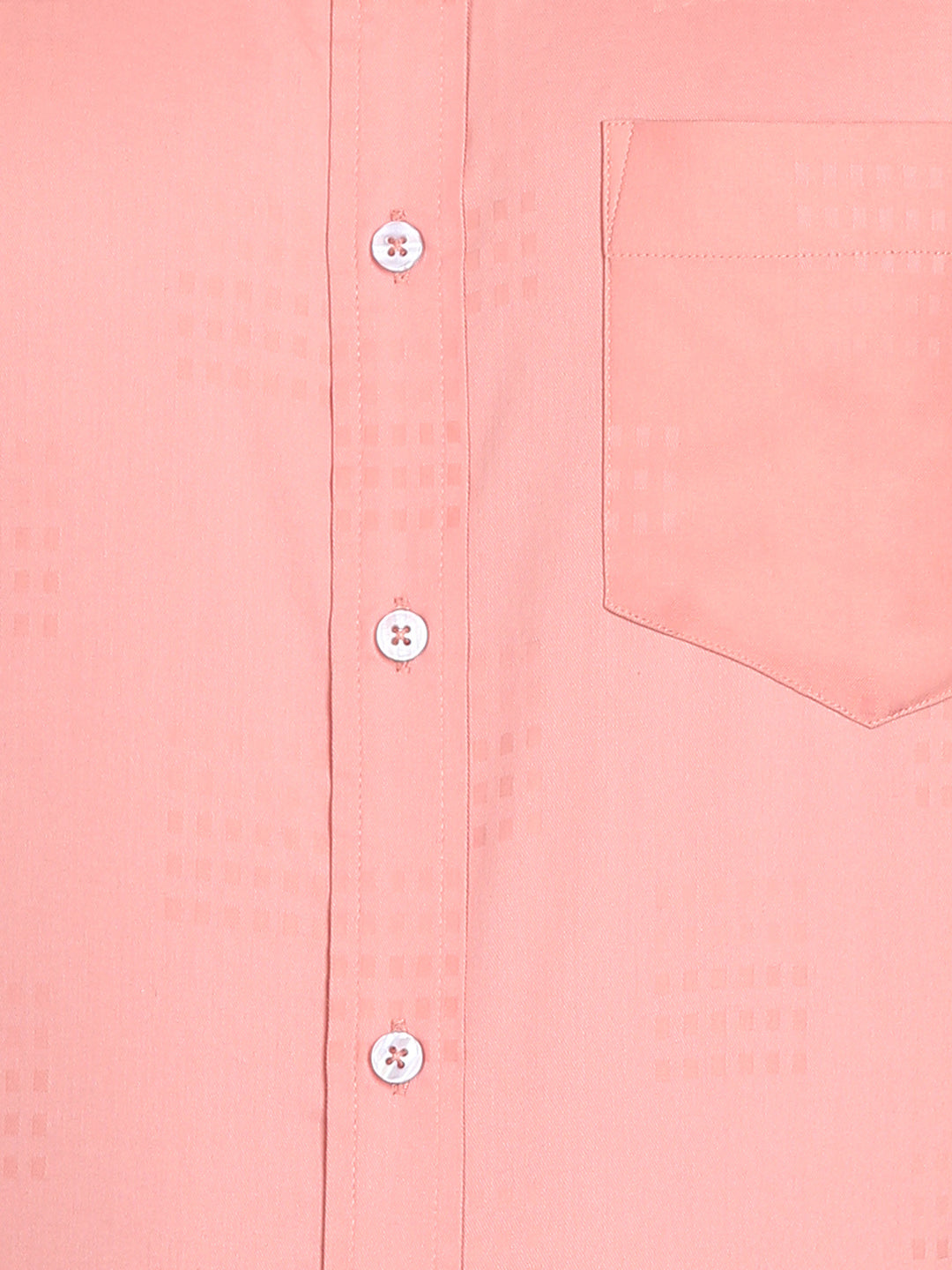 Self Checked Dark Peach Slim Fit Shirt