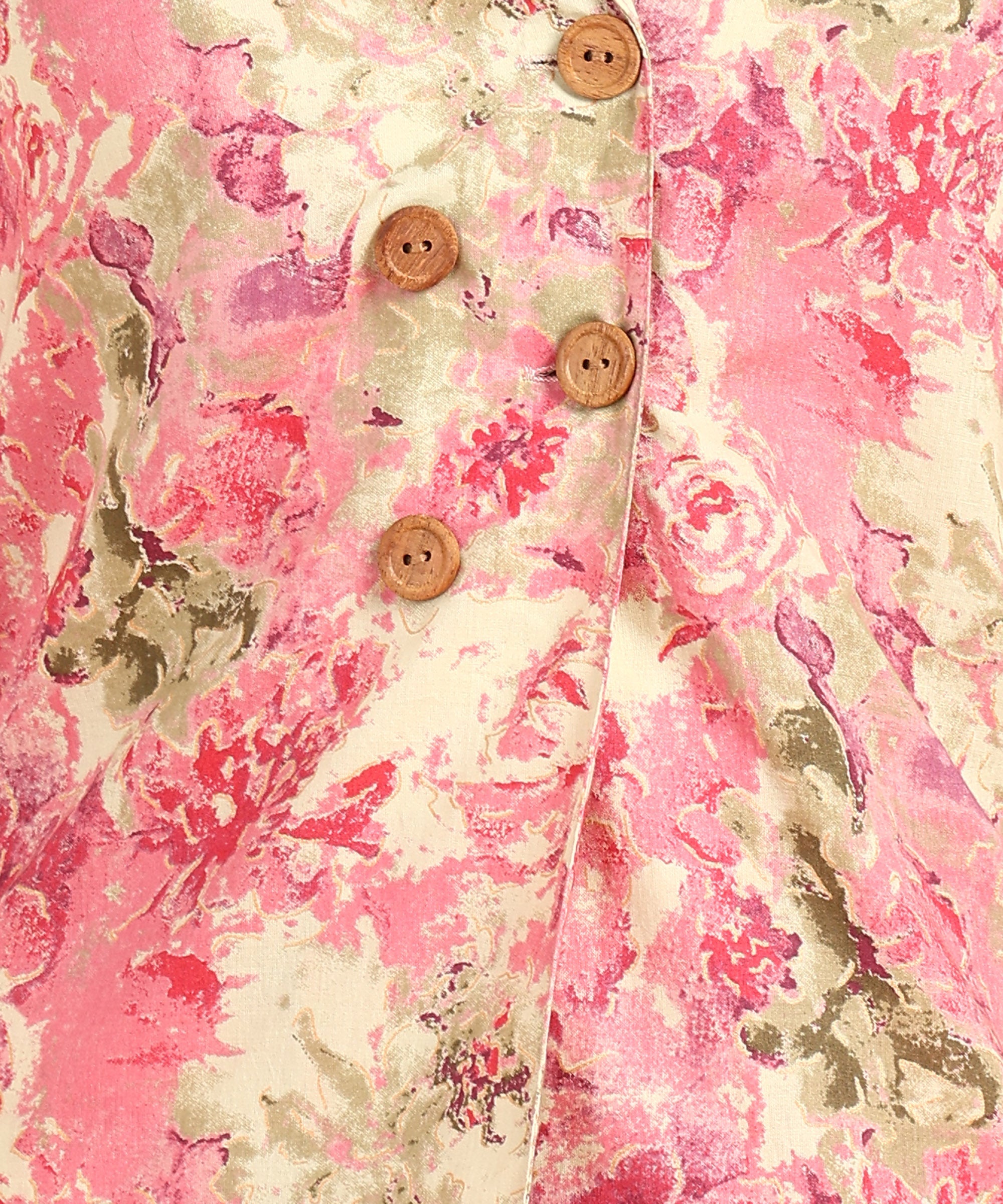 Pink Colored Floral Print Shirt & Pant Set