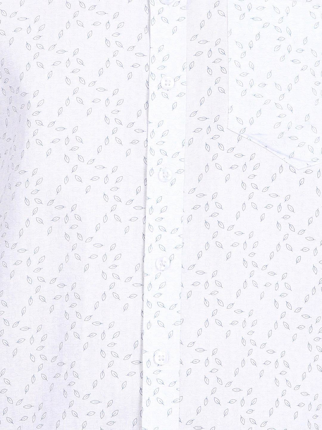 Blue Leaf Printed Slim Fit Shirt