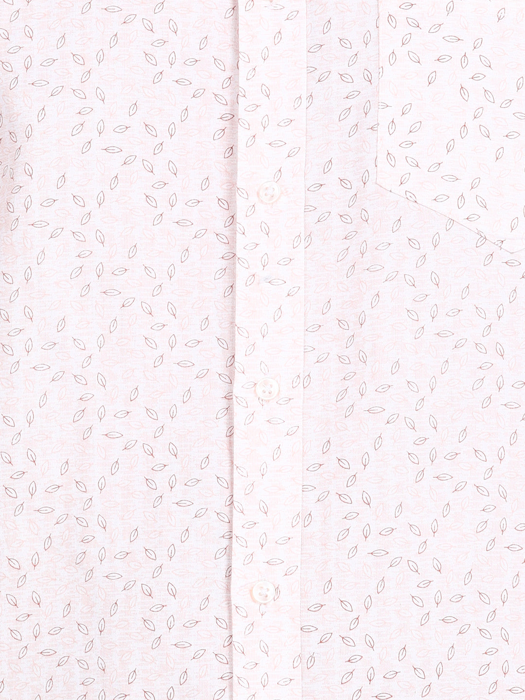 Beige Leaf Printed Slim Fit Shirt