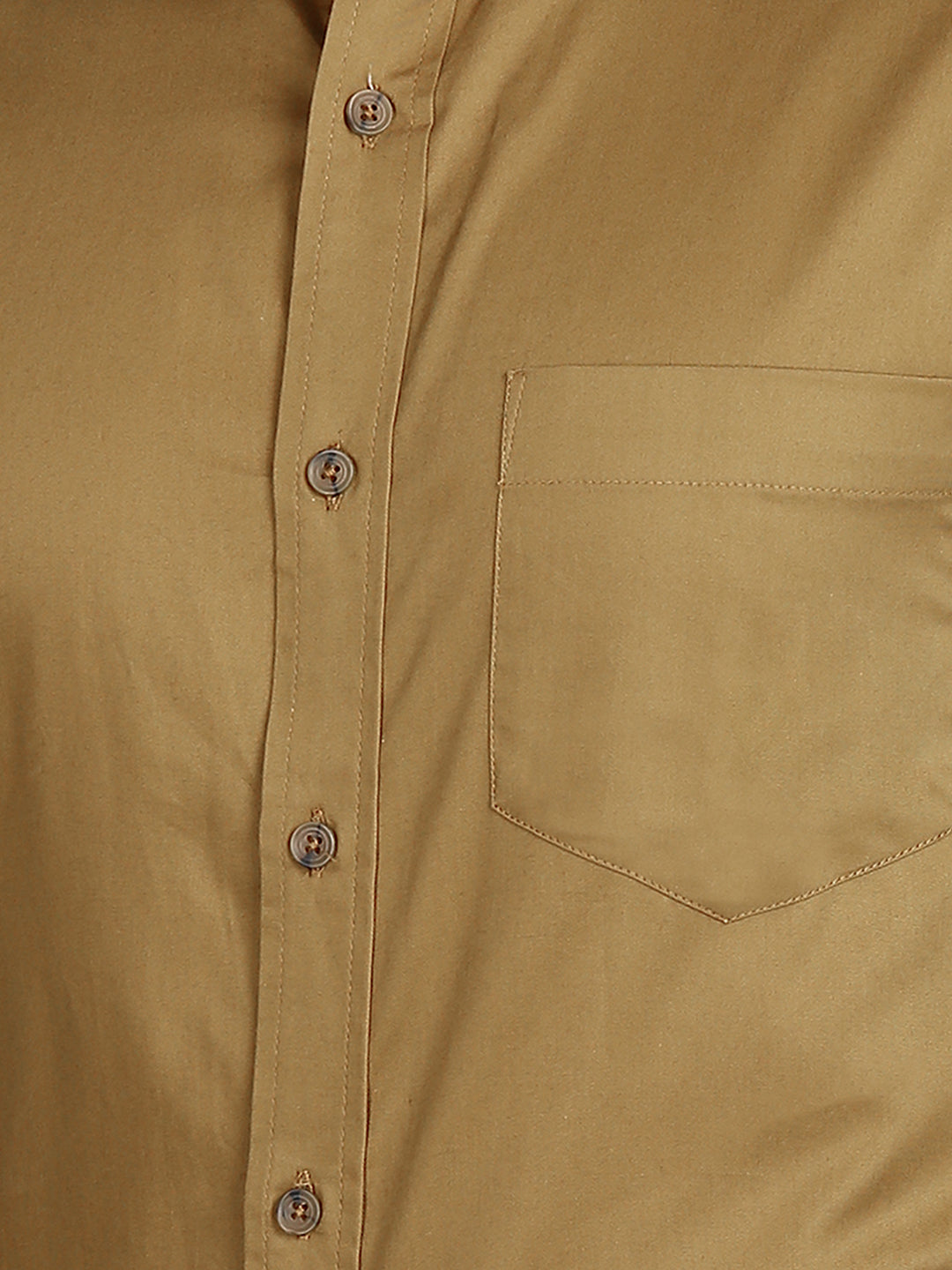 Solid Camel Brown Slim Fit Shirt