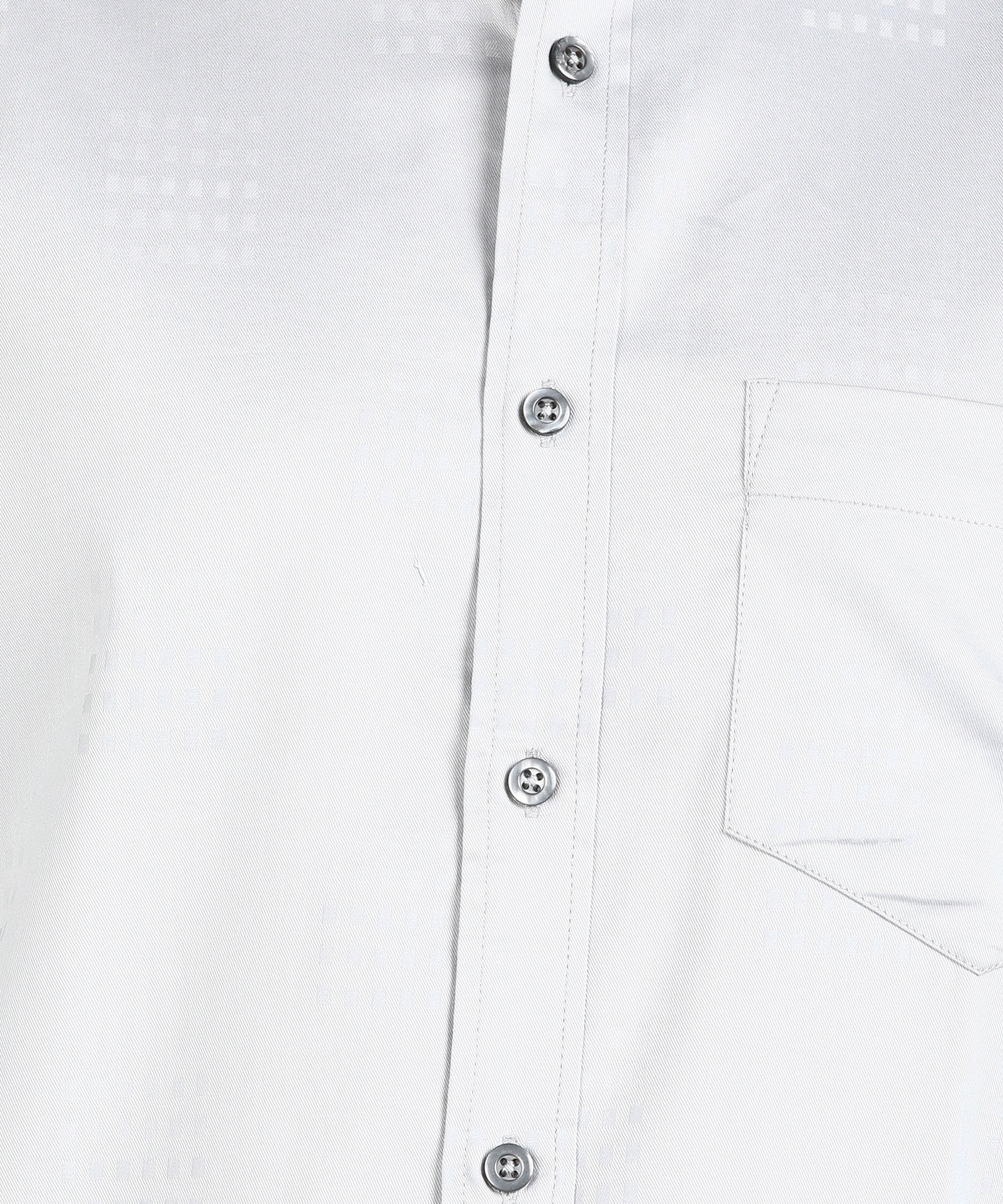 Self Checked Grey Slim Fit Slim Fit Shirt