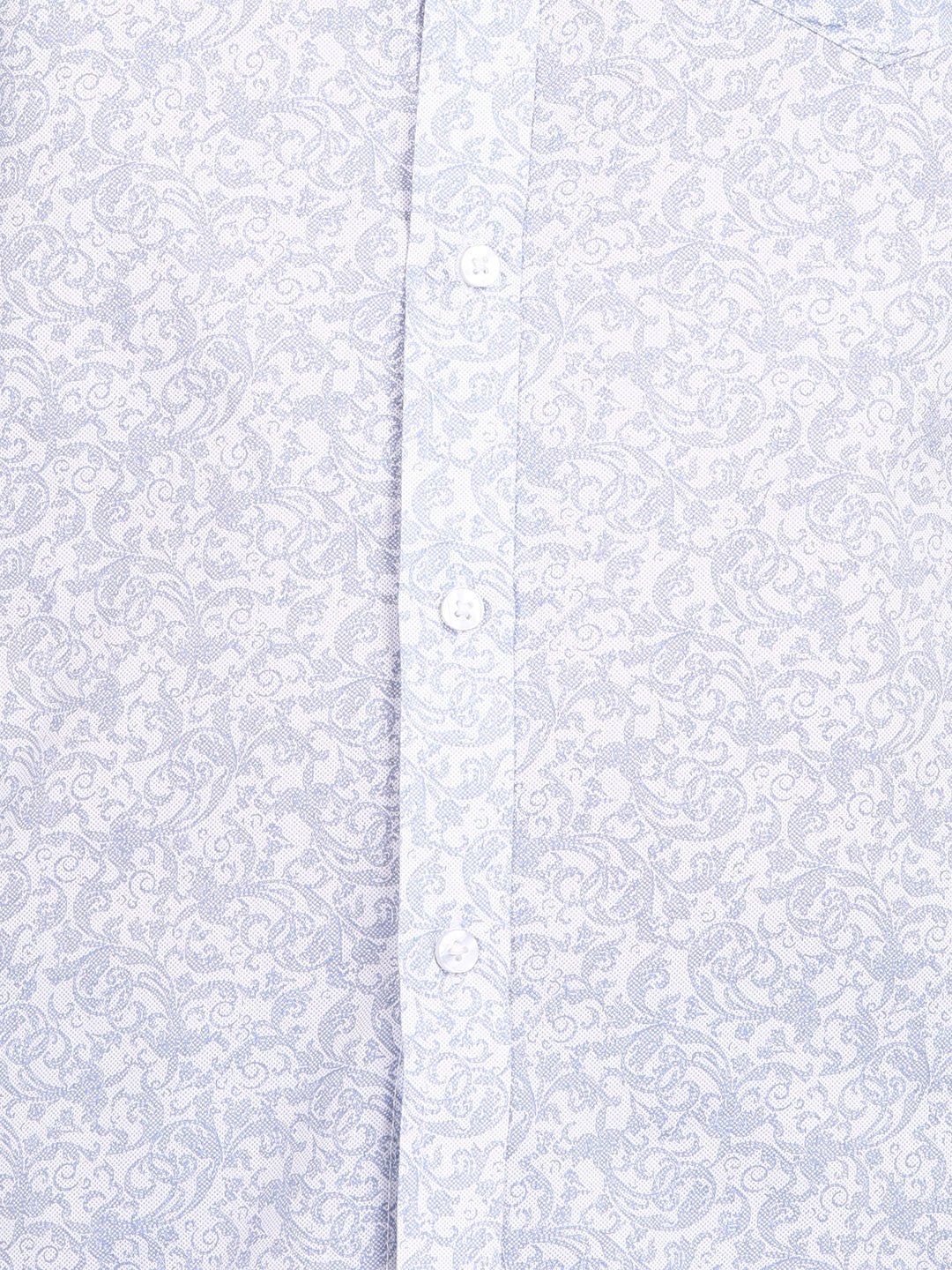 Blue Leaf & Floral Printed Slim Fit Shirt