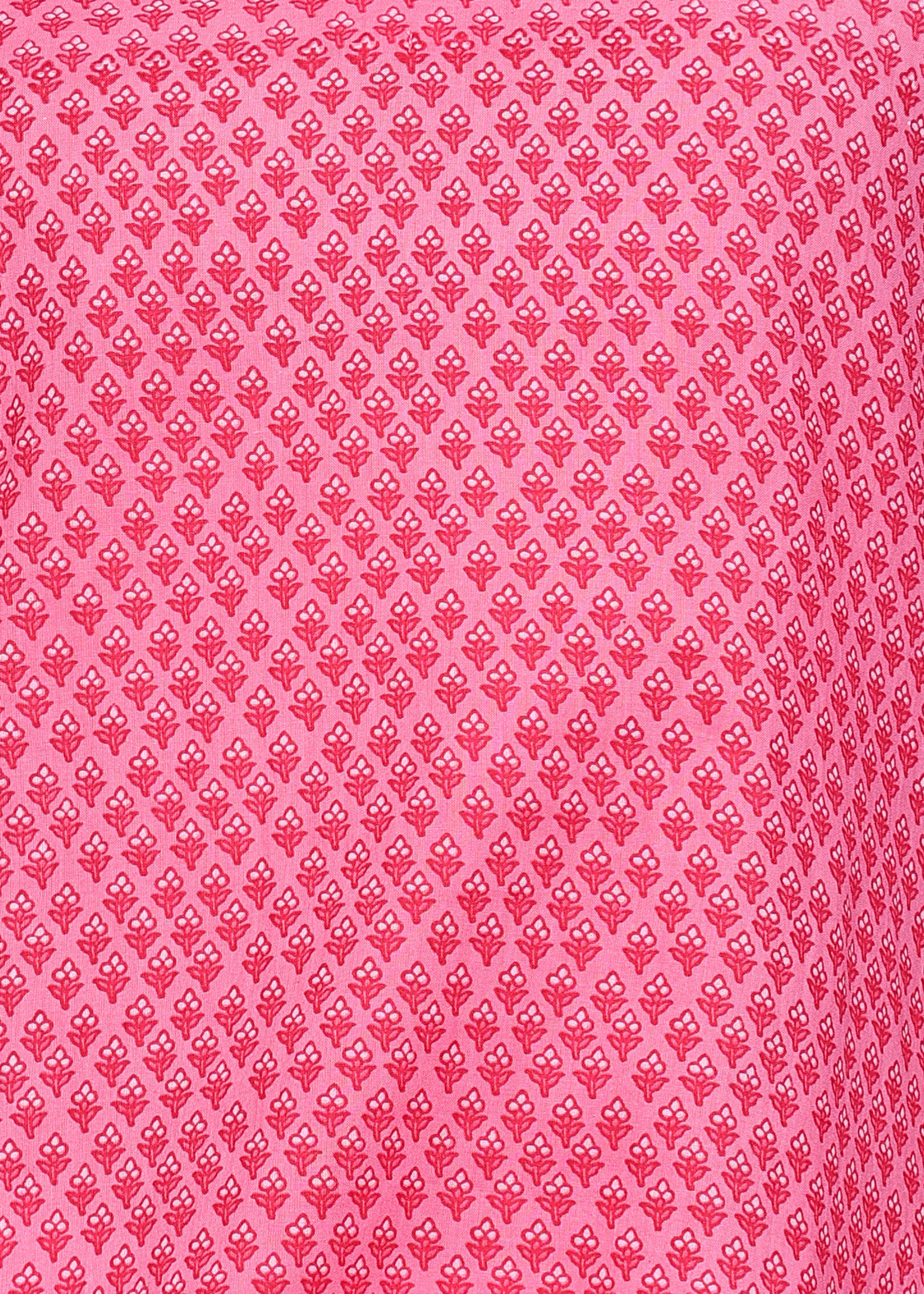 Pink Printed Short Cotton Kurti