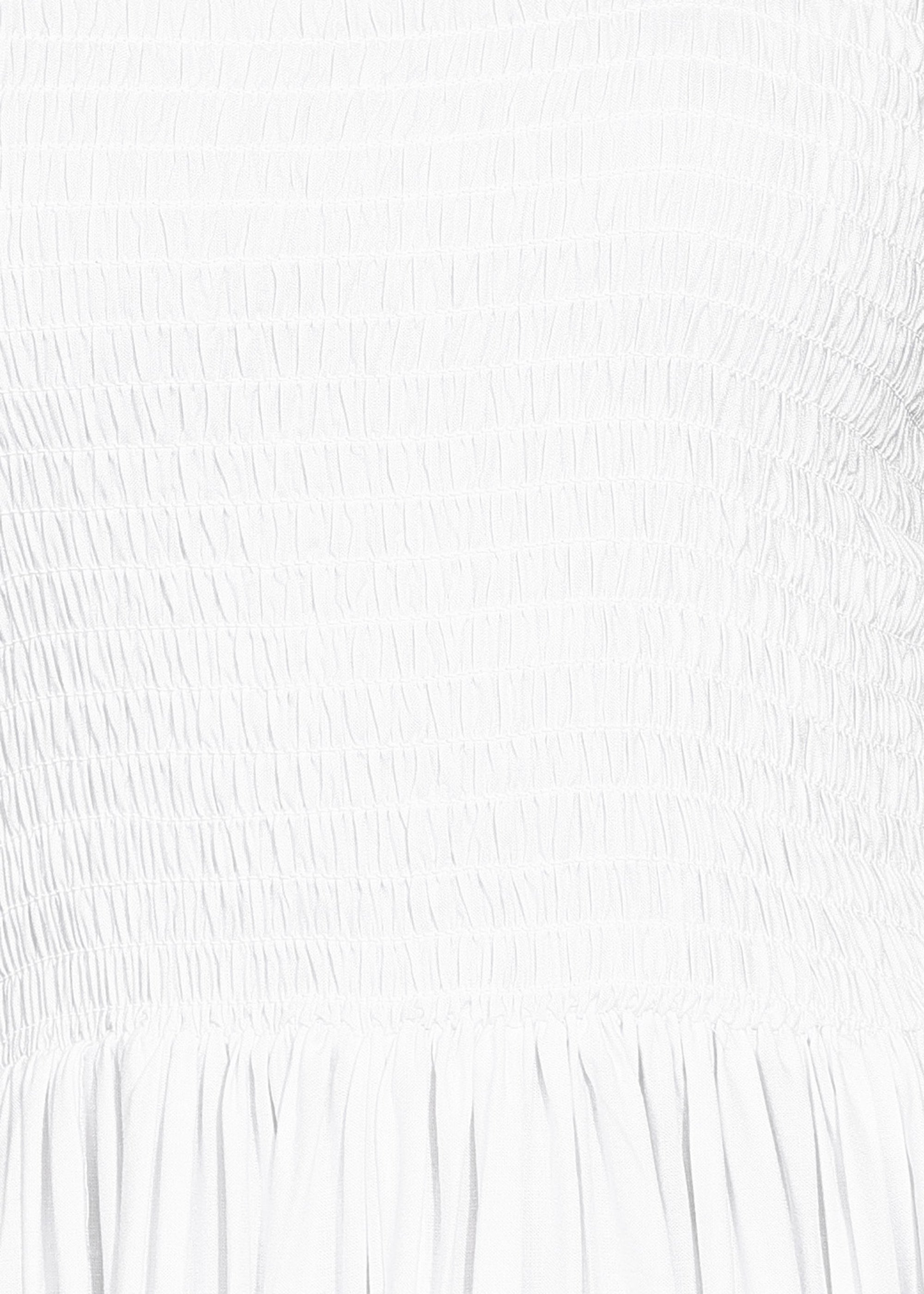 White Sleeveless Smocking Maxi Dress