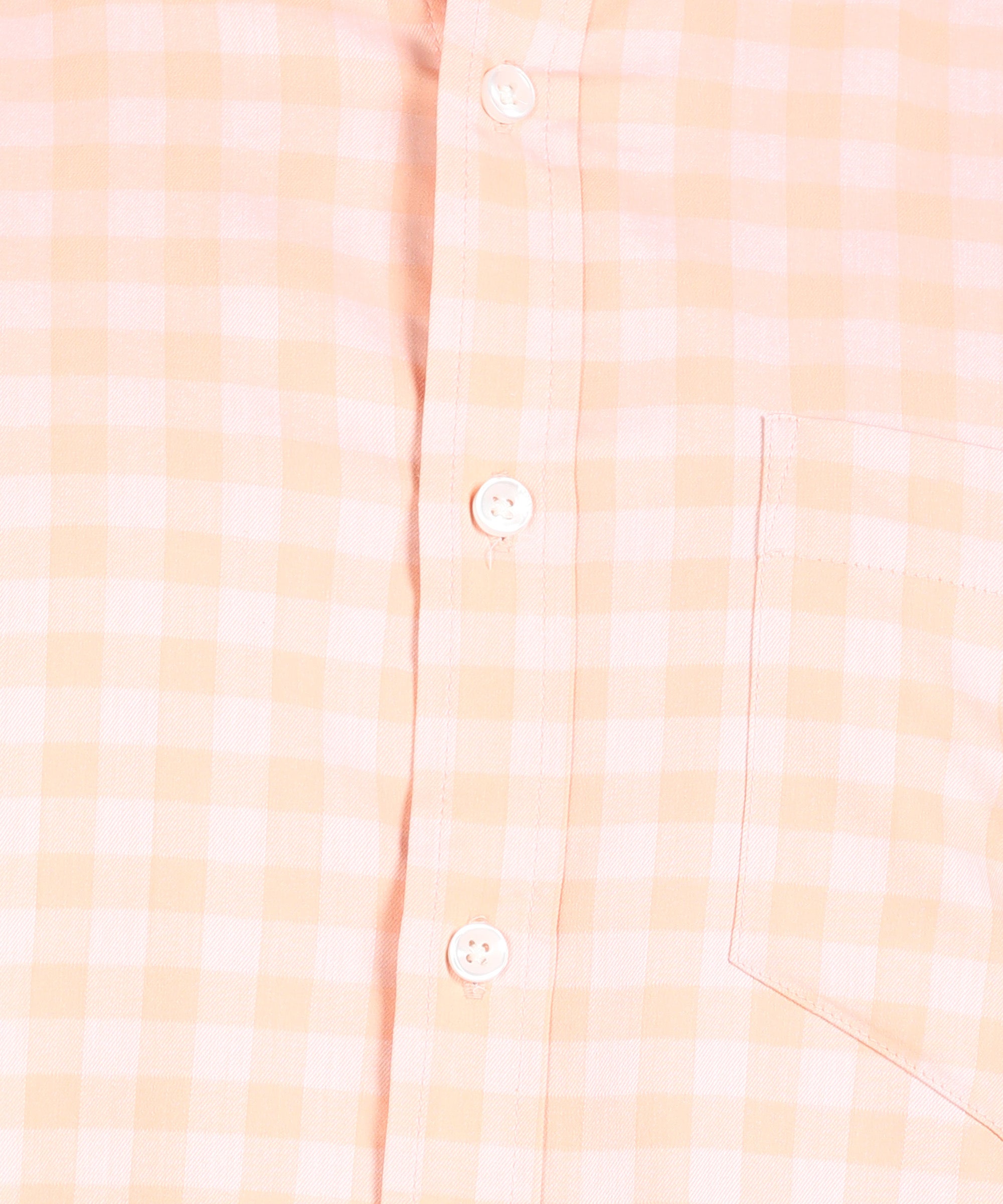 Peach Checked Slim Fit Shirt