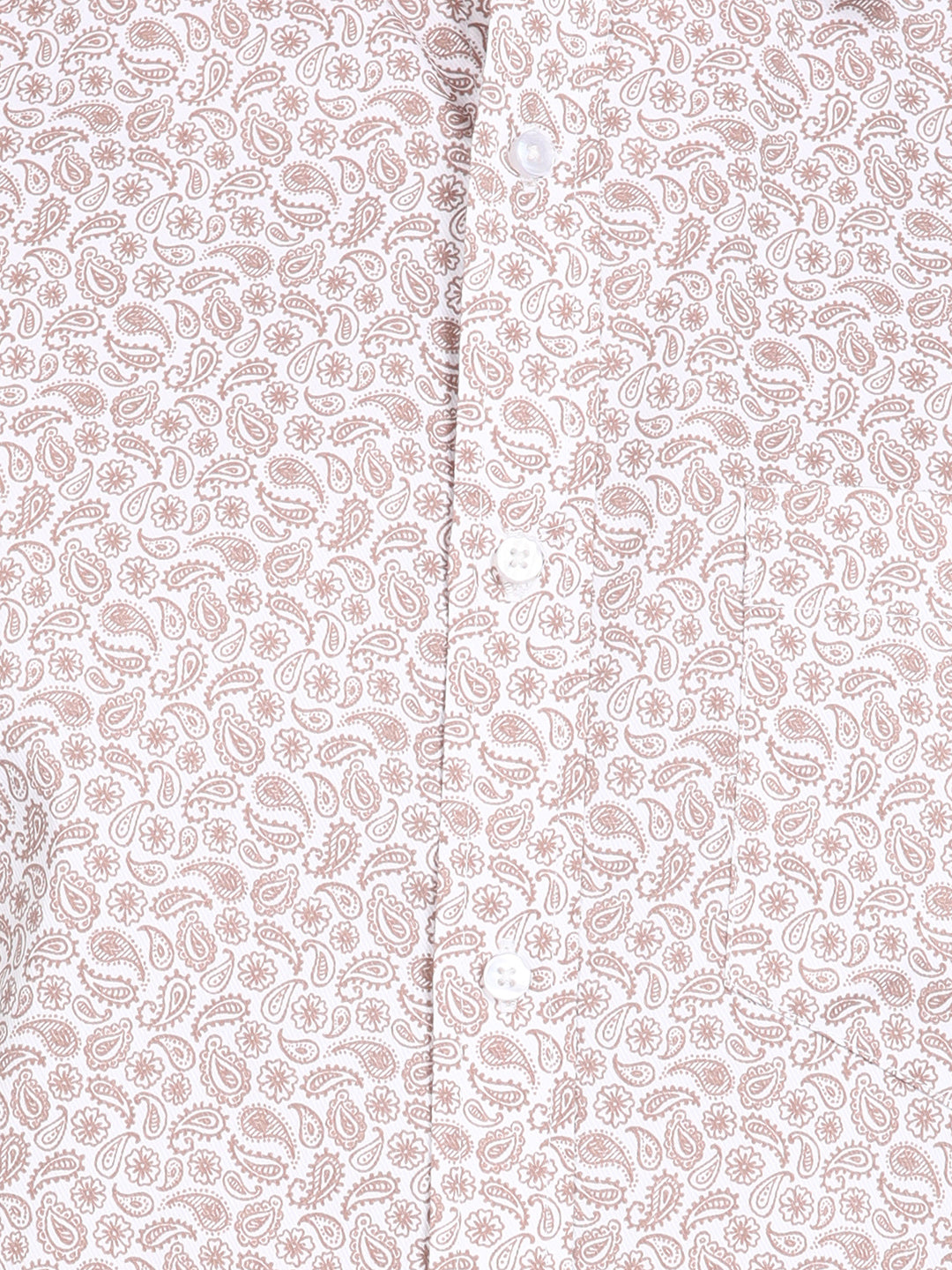 Brown Indian Print Printed Slim Fit Shirt