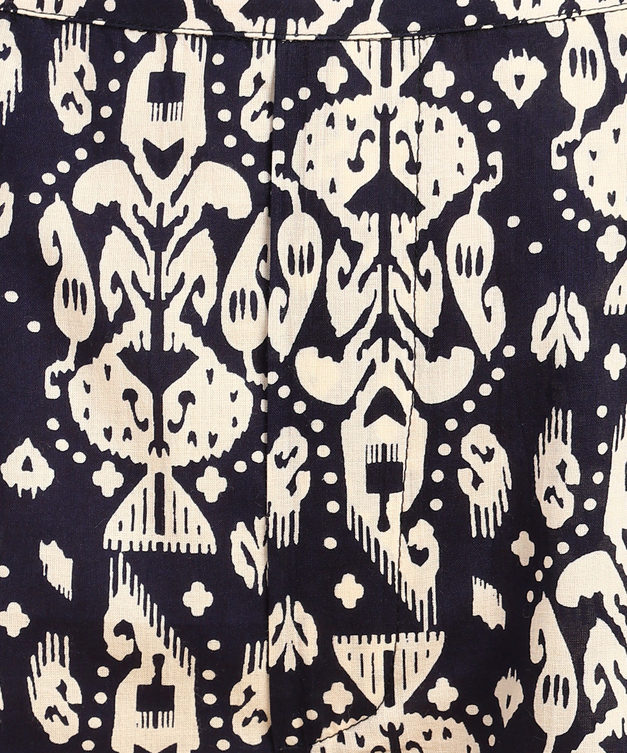 Navy Blue Printed Three Piece Set