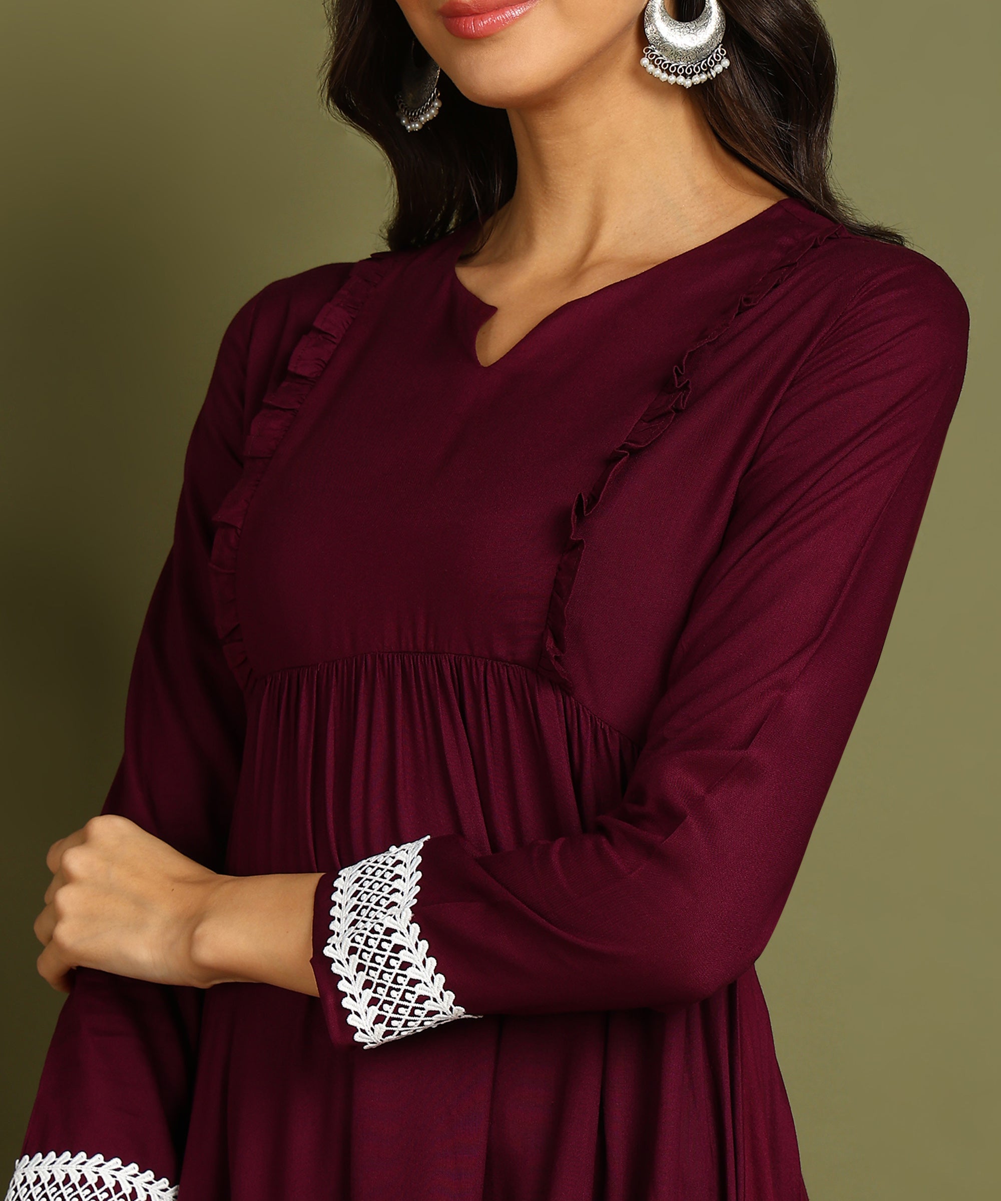 Purple Maternity Wear Midi Dress