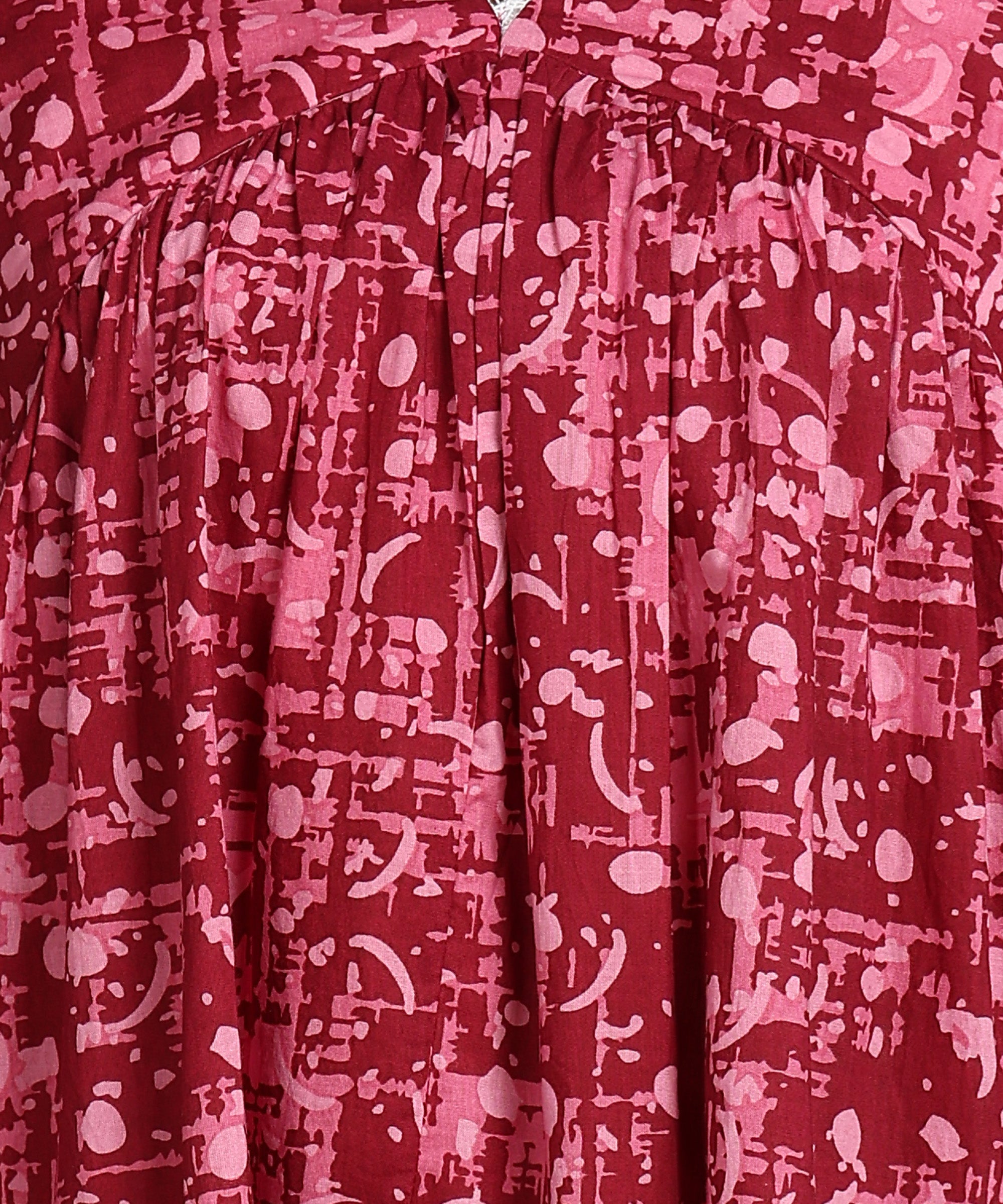 Magenta & Pink Printed Maternity Wear Midi Dress