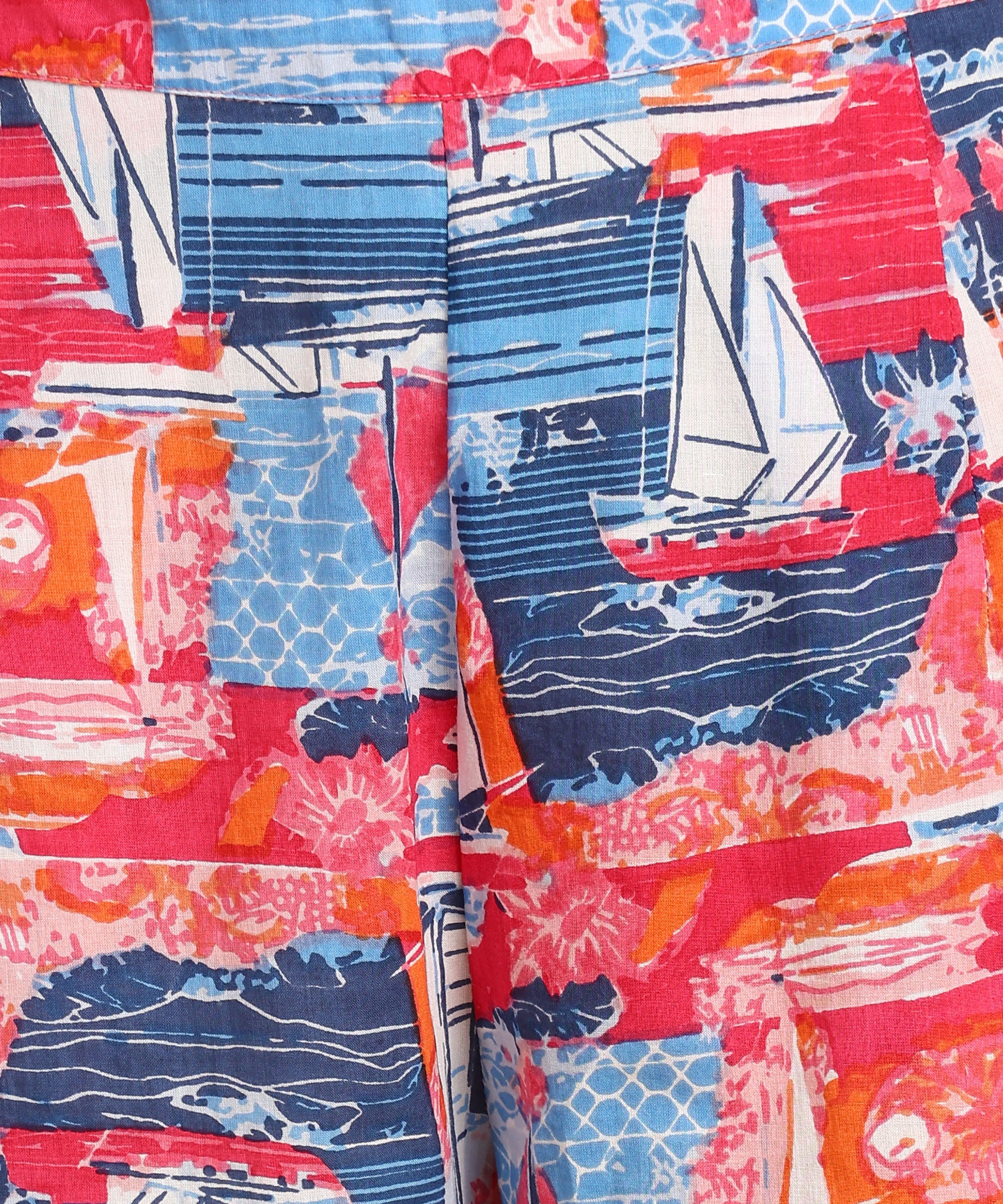 Multicolored Printed Shirt & Pant Set
