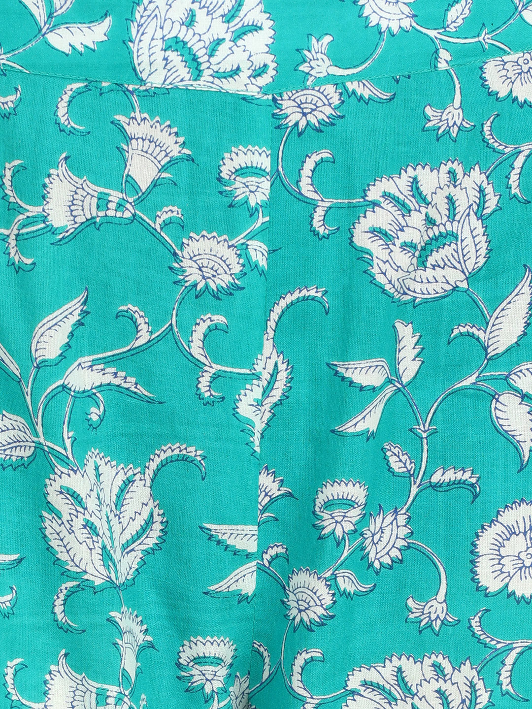 Women Turqouise Ethnic Motifs Printed Pure Cotton Kurta with Sharara & With Dupatta