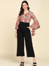 Red Ethnic Modifs Printed Cream & Black Jumpsuit - Znxclothing
