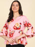 Floral Printed Pink Top - Znxclothing