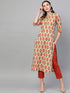 Offwhite Printed Straight Kurta - Znxclothing
