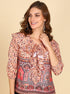 Front Frilled Ethnic Modifs Printed Top - Znxclothing