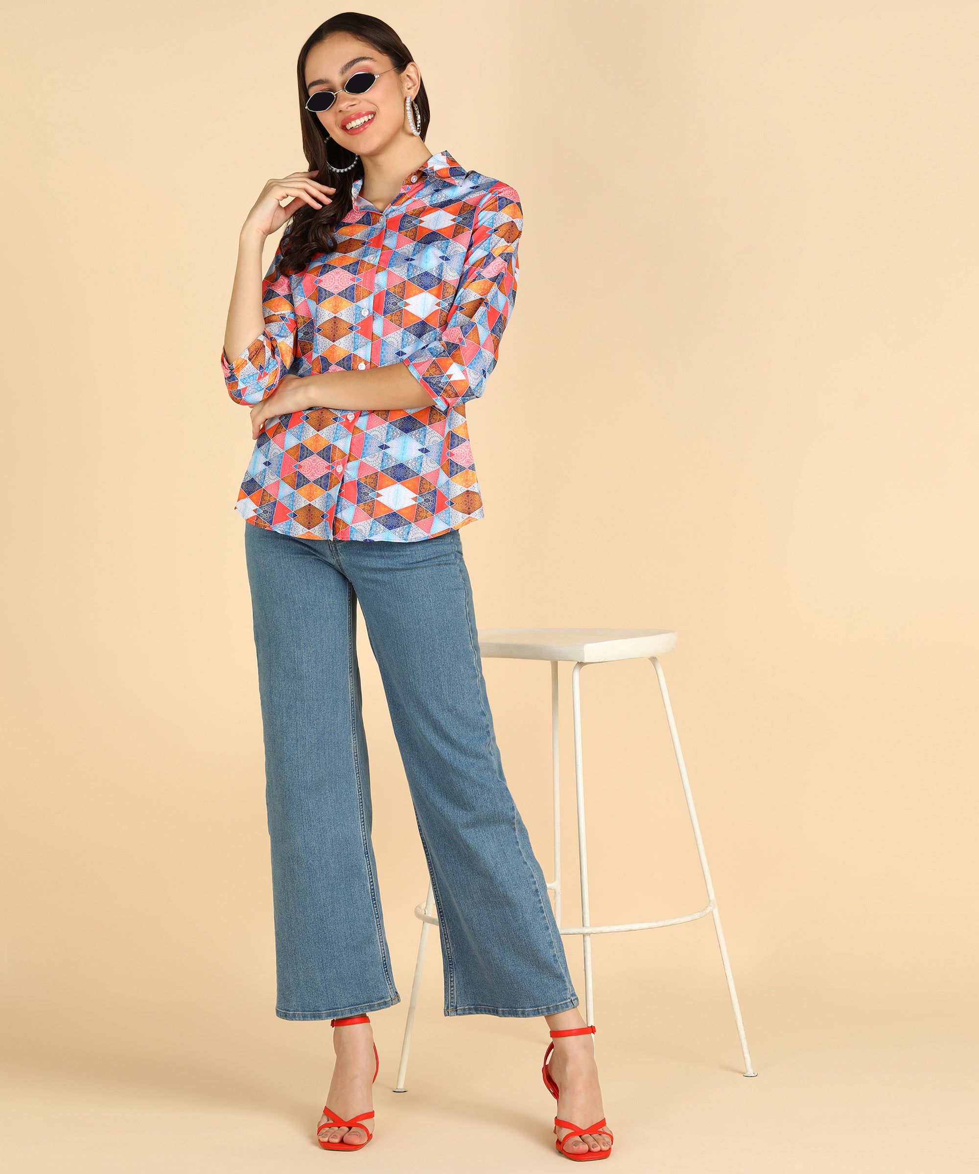 Geomatric Printed Multicolor Shirt