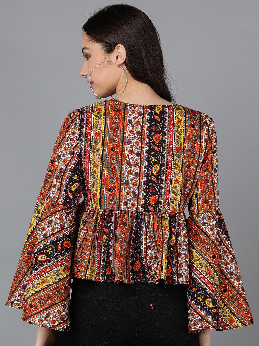 Multicolor Tie-up Top - Znxclothing