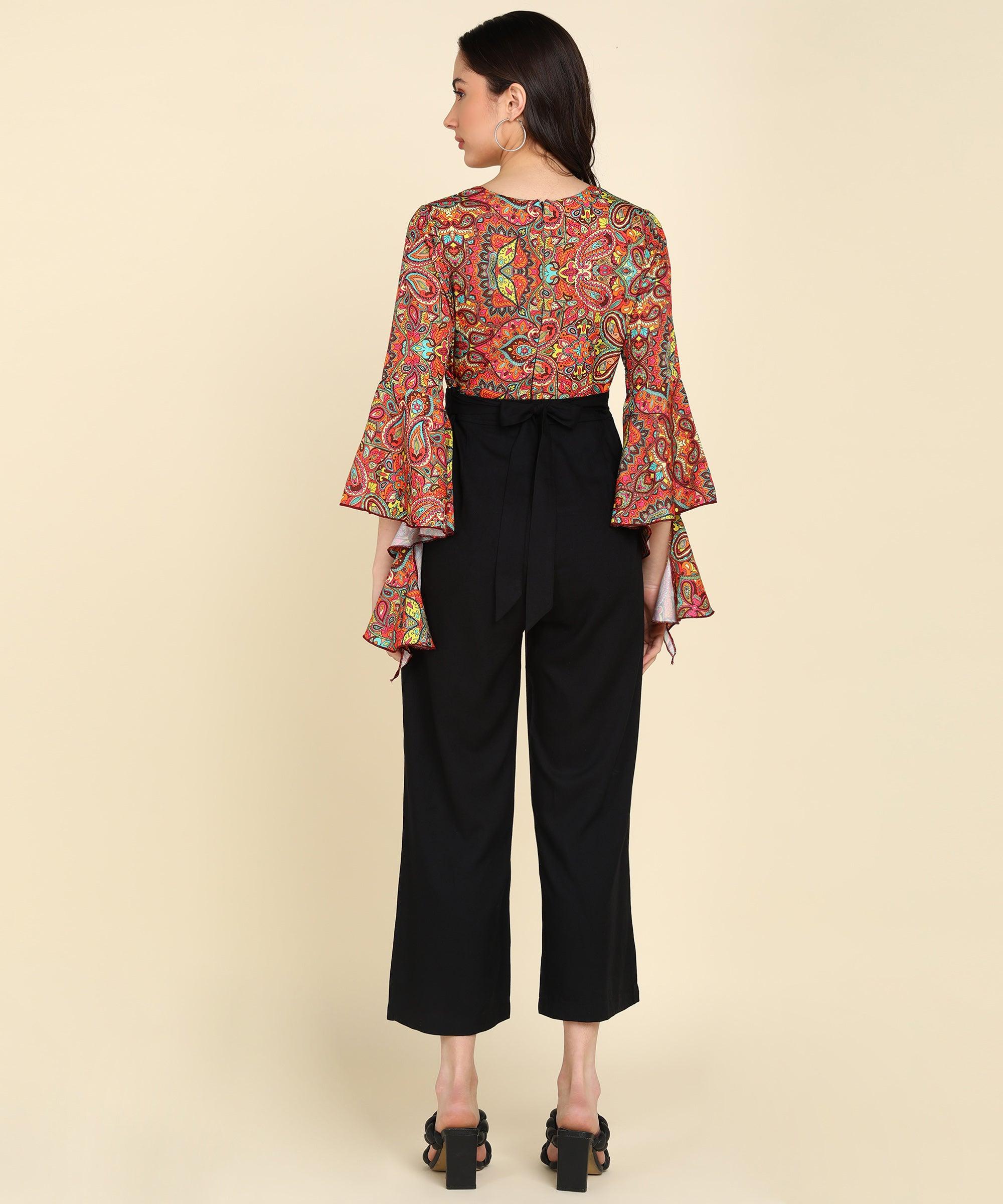 Multicolor Ethnic Modifs Printed Jumpsuit - Znxclothing