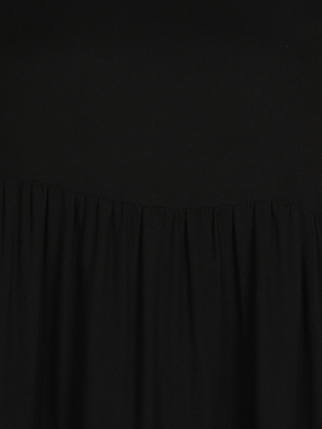 Solid Black Trierd Dress With Muti Way Tie Solder Stripes