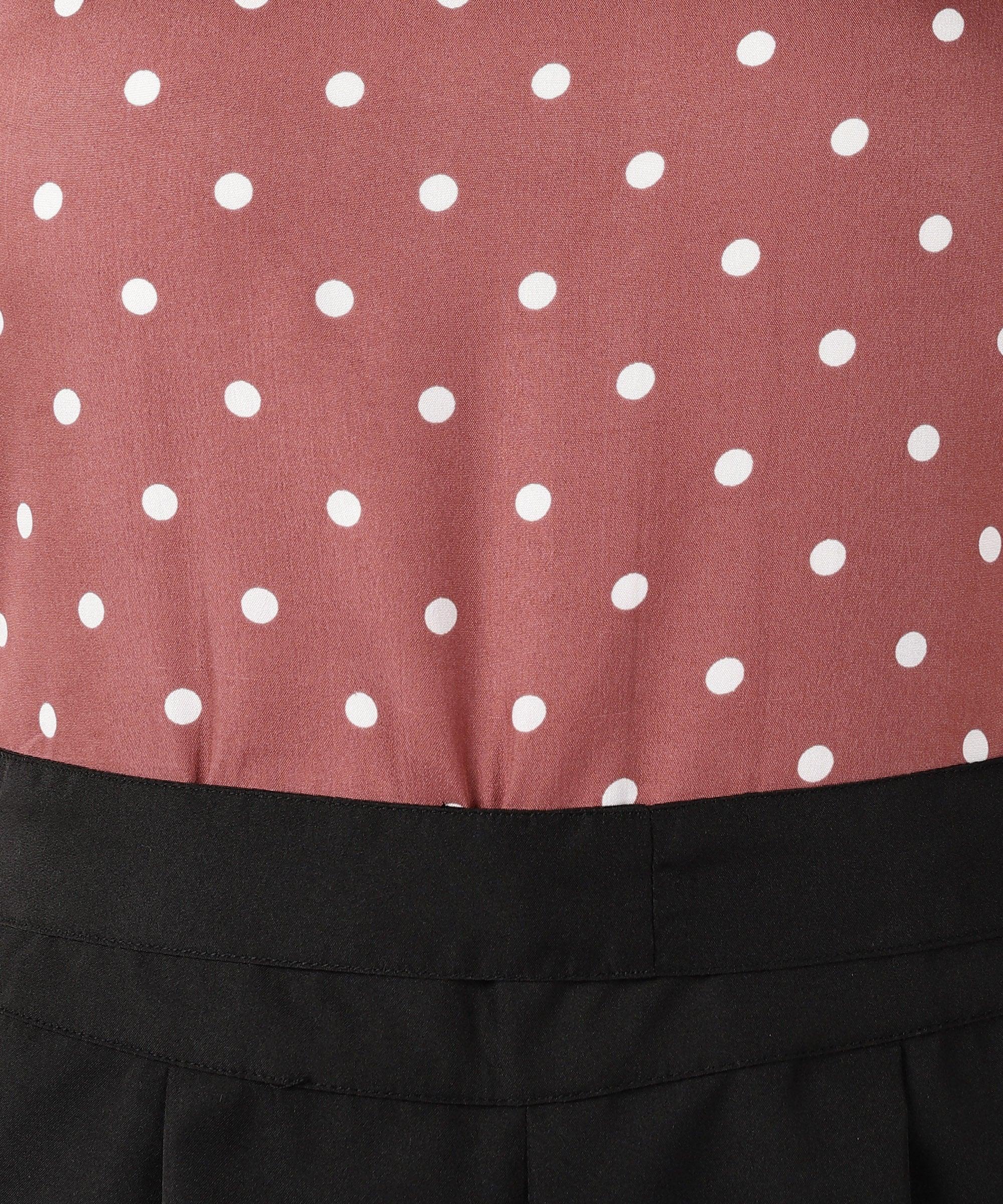 Znx Women White dot Printed Pink Jumpsuit - Znxclothing