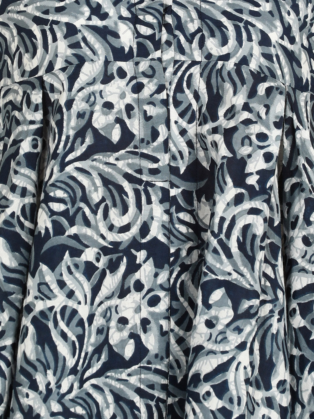 Ethic Printed Flared Blue Top