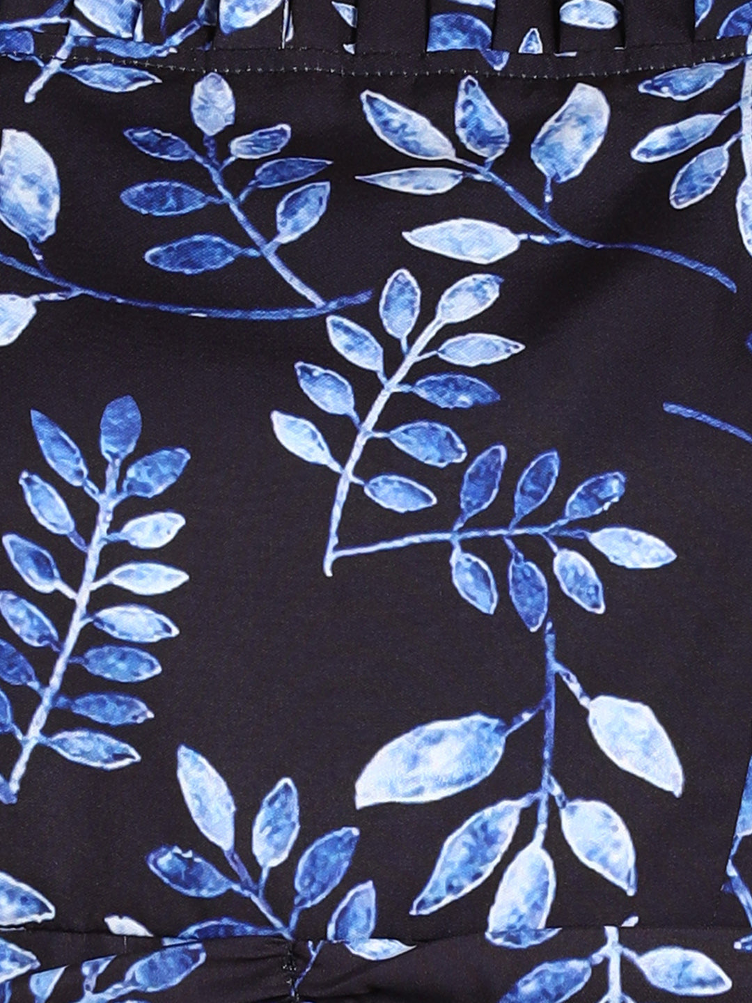 Floral Printed High Low Blue Dress