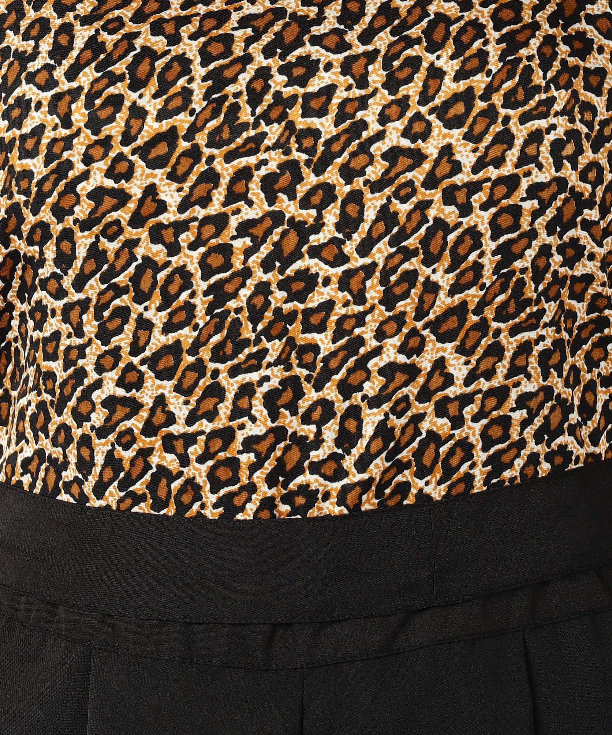 Znx Women Brown Animal Printed Jumpsuit - Znxclothing