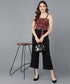 Rust Red Smoking & Solid Black Jumpsuit - Znxclothing