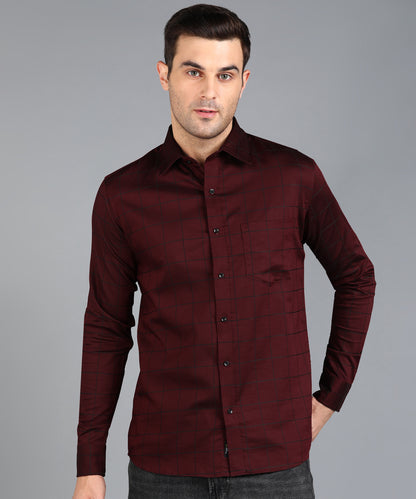 Red Checked Slim Fit Shirt