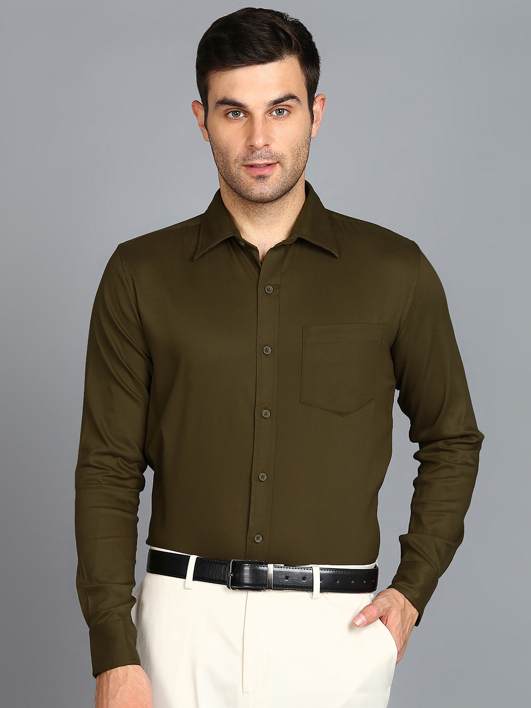 Olive Slim Fit Shirt