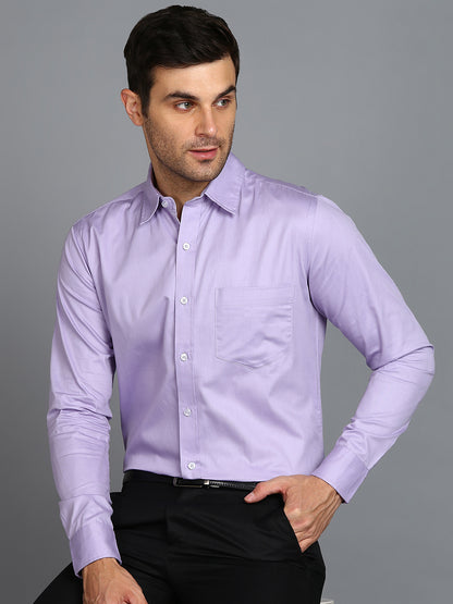 Solid Violet Slim Fit Shirt