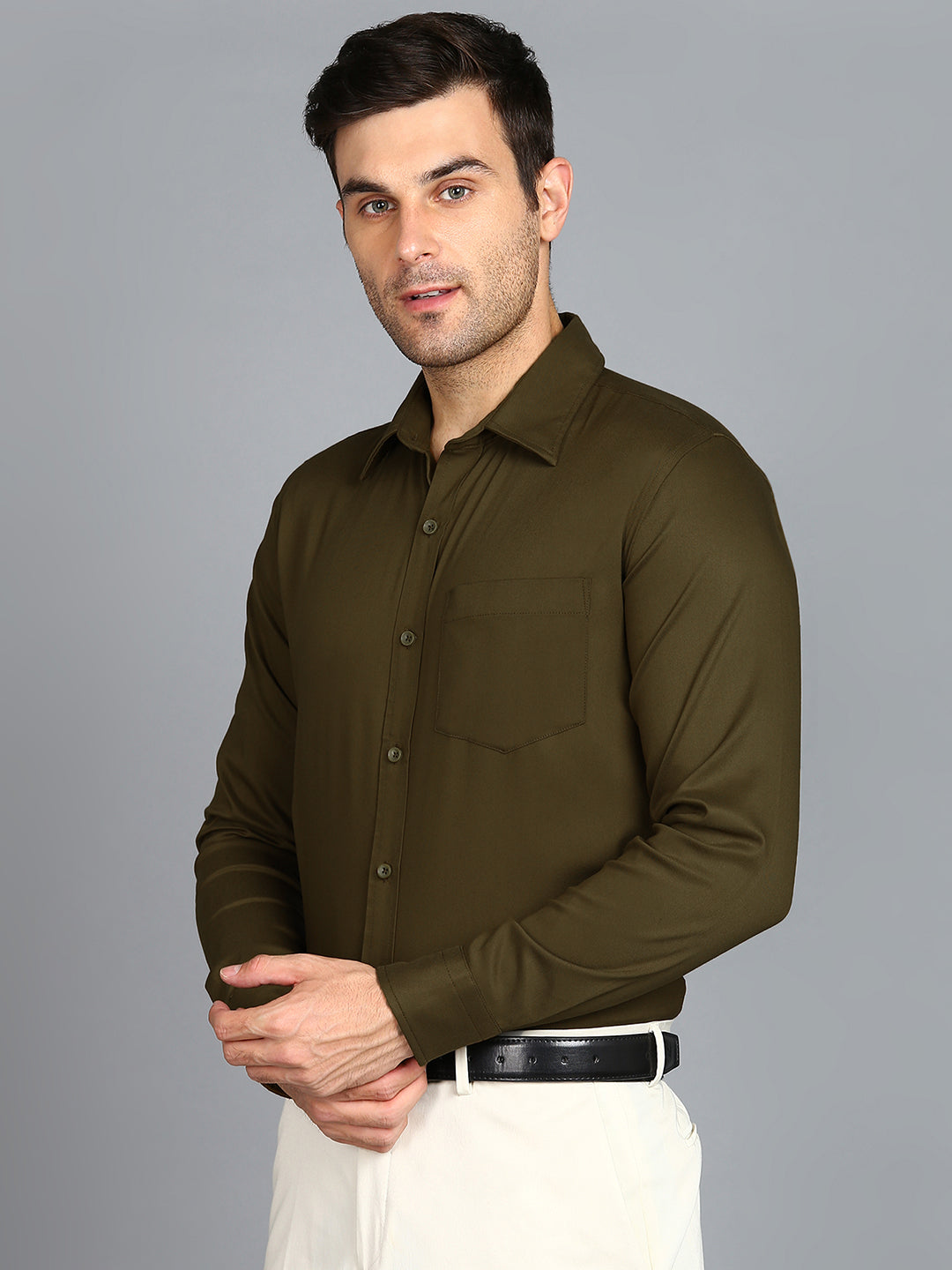 Olive Slim Fit Shirt