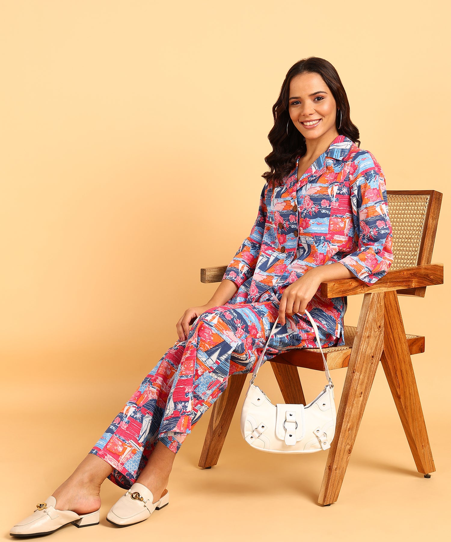 Multicolored Printed Shirt &amp; Pant Set