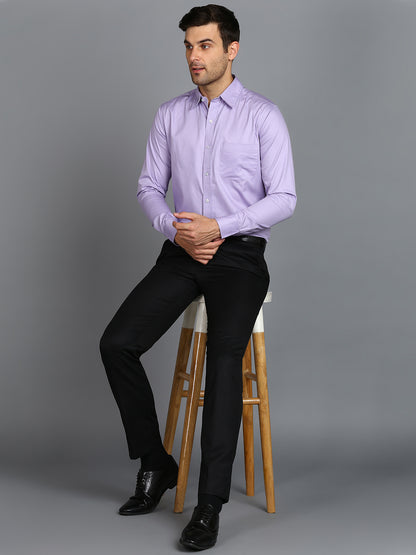 Solid Violet Slim Fit Shirt