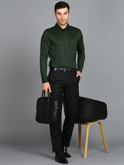 Solid Green Slim Fit Shirt
