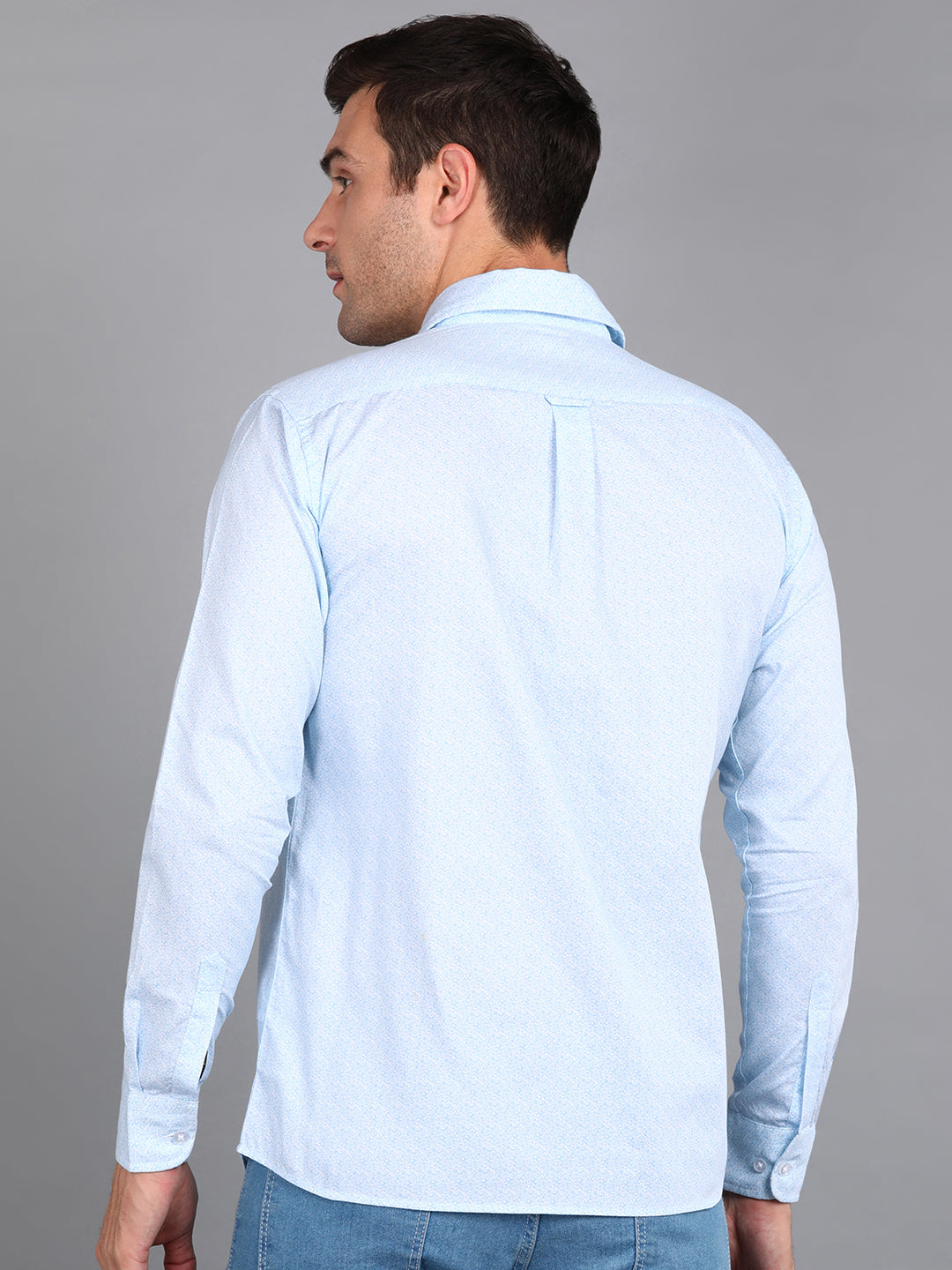 Floral Printed Blue Slim Fit Shirt