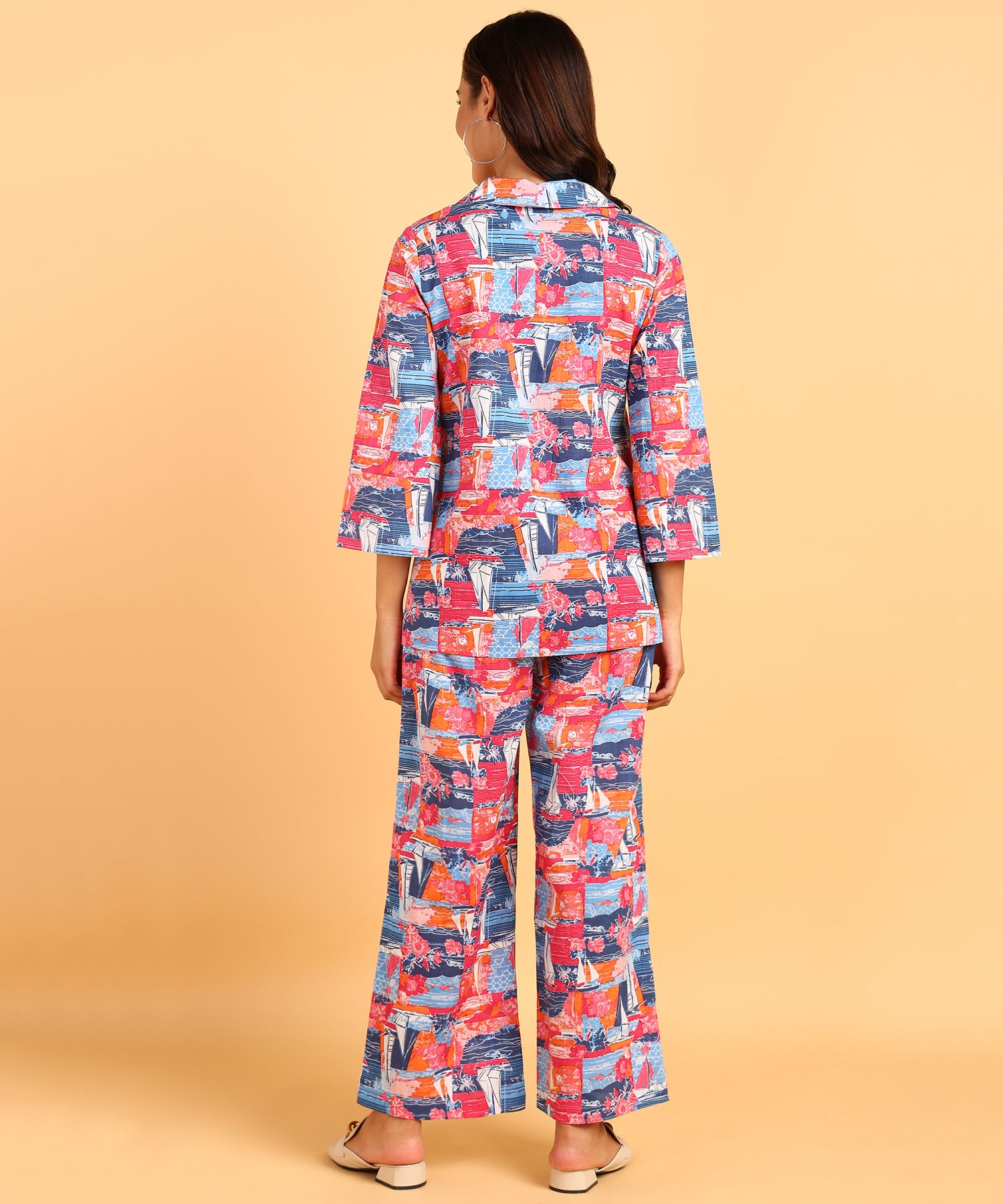 Multicolored Printed Shirt &amp; Pant Set