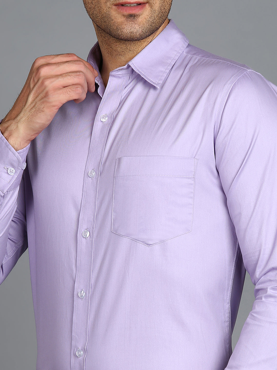 Solid Violet Slim Fit Shirt