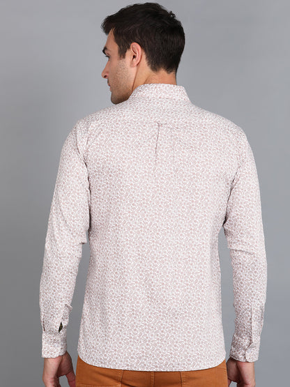 Brown Indian Print Printed Slim Fit Shirt