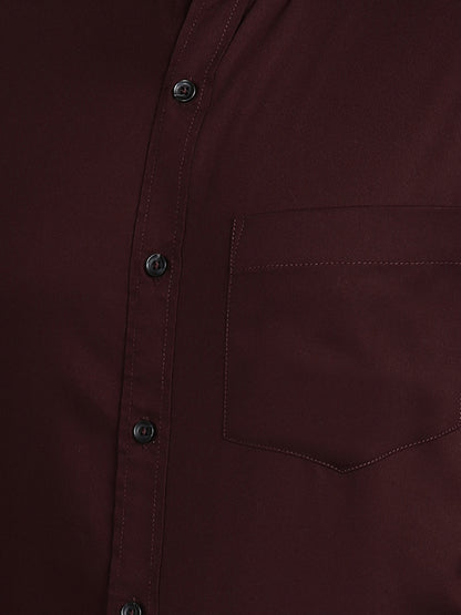 Solid Wine Slim Fit Shirt