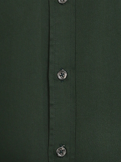Solid Green Slim Fit Shirt