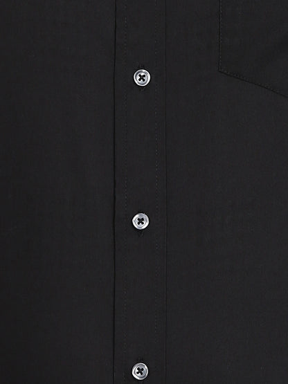 Self Checked Dark Black Slim Fit Shirt