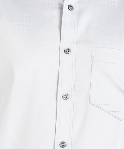 Self Checked Grey Slim Fit Slim Fit Shirt
