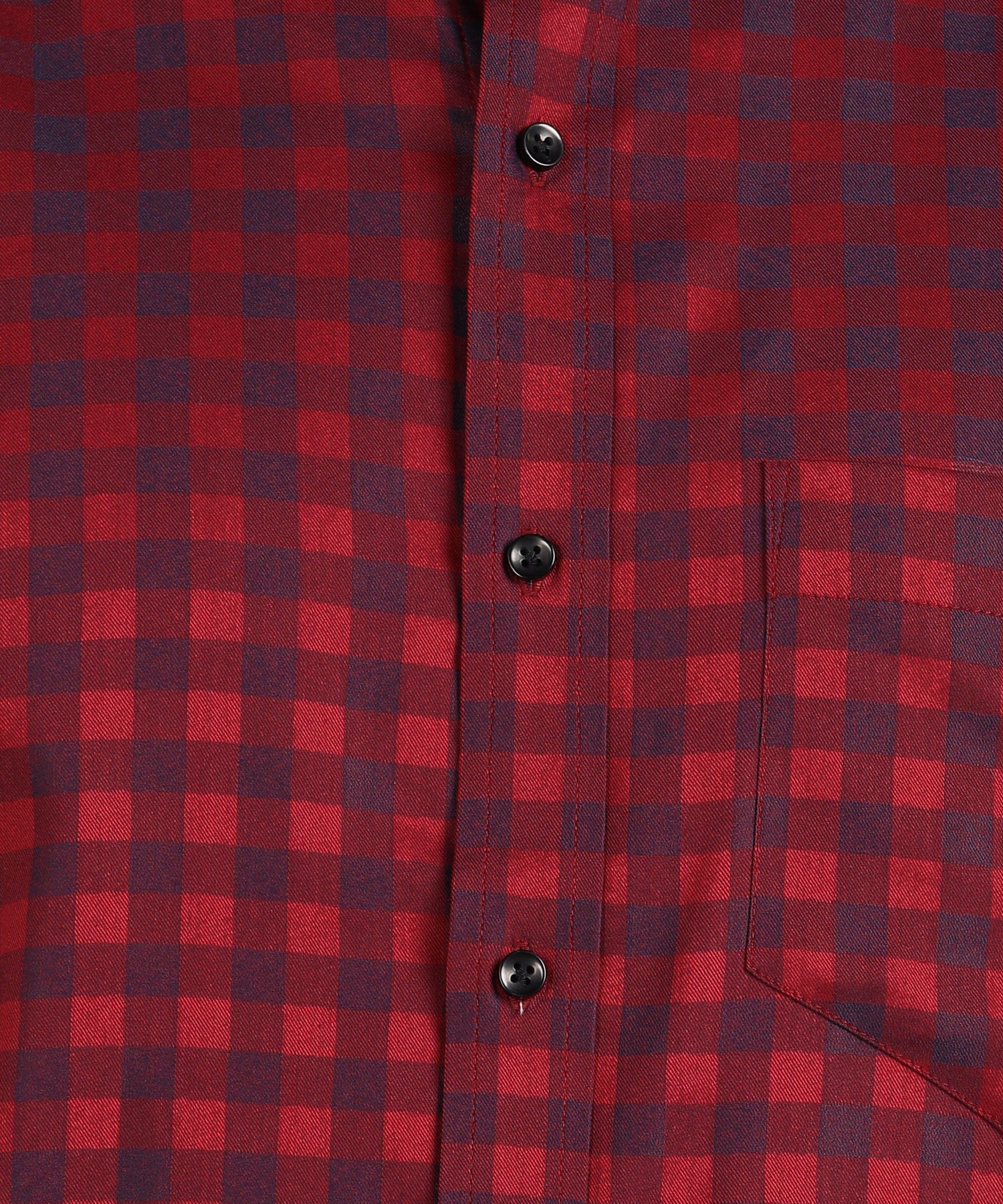 Red &amp; Blue Checked Slim Fit Shirt