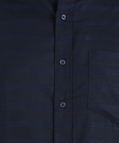 Dark Blue Striped Slim Fit Shirt